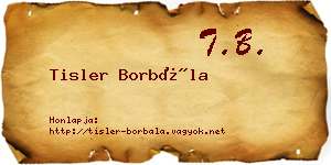 Tisler Borbála névjegykártya